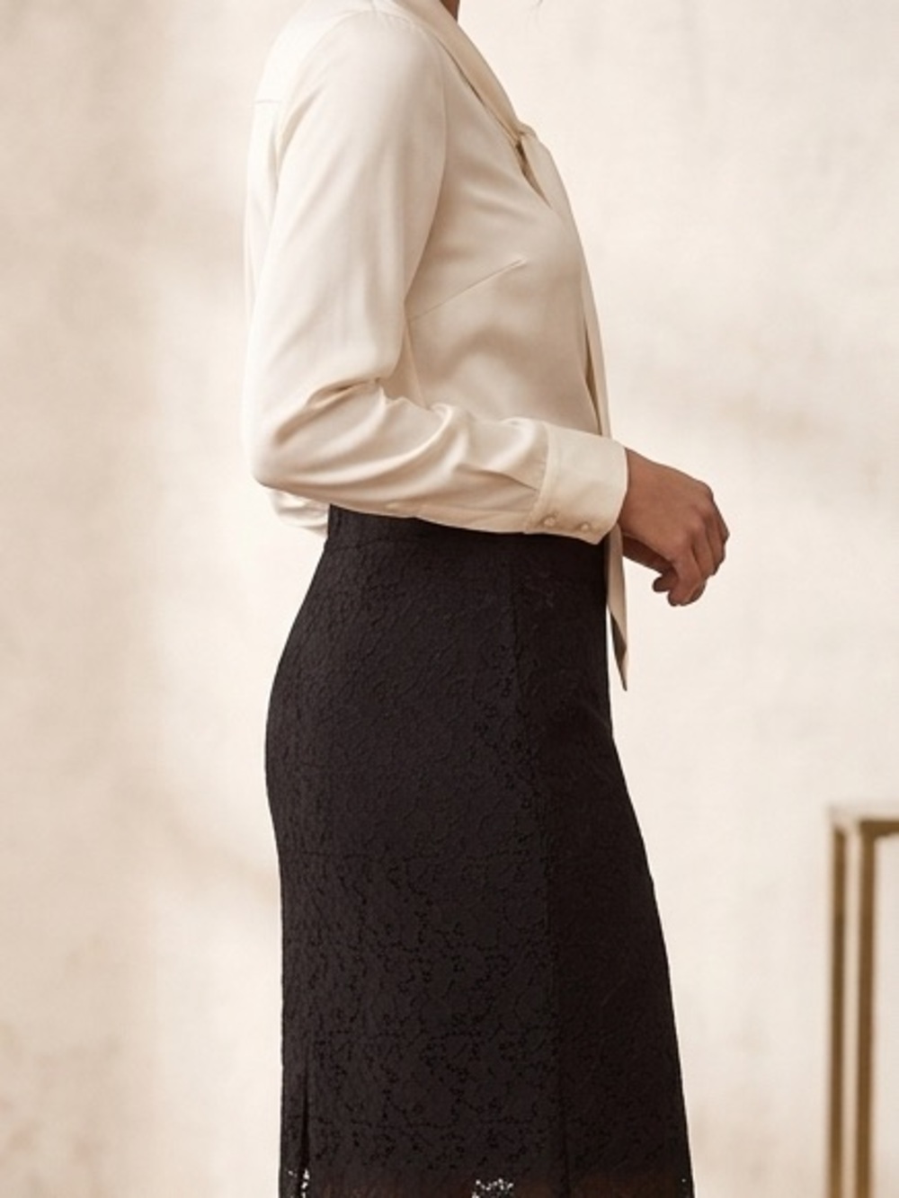 Cleo Black Lace Pencil Skirt